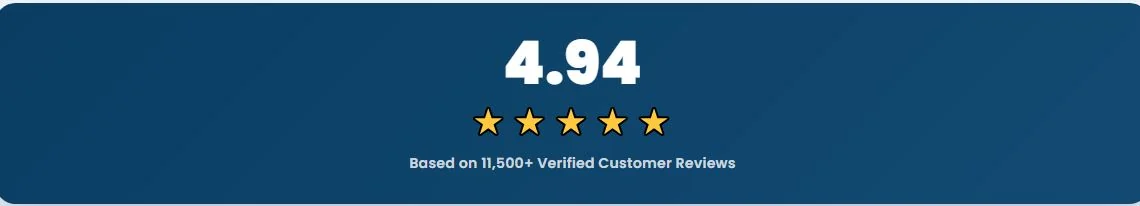 Venus Factor customer-rating graphic showing 4.94 and more than 11,500 reviews in the supplied promotional artwork